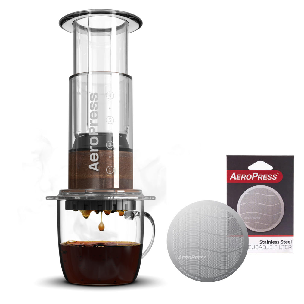 AeroPress Coffee Maker - Clear with Metal Filters