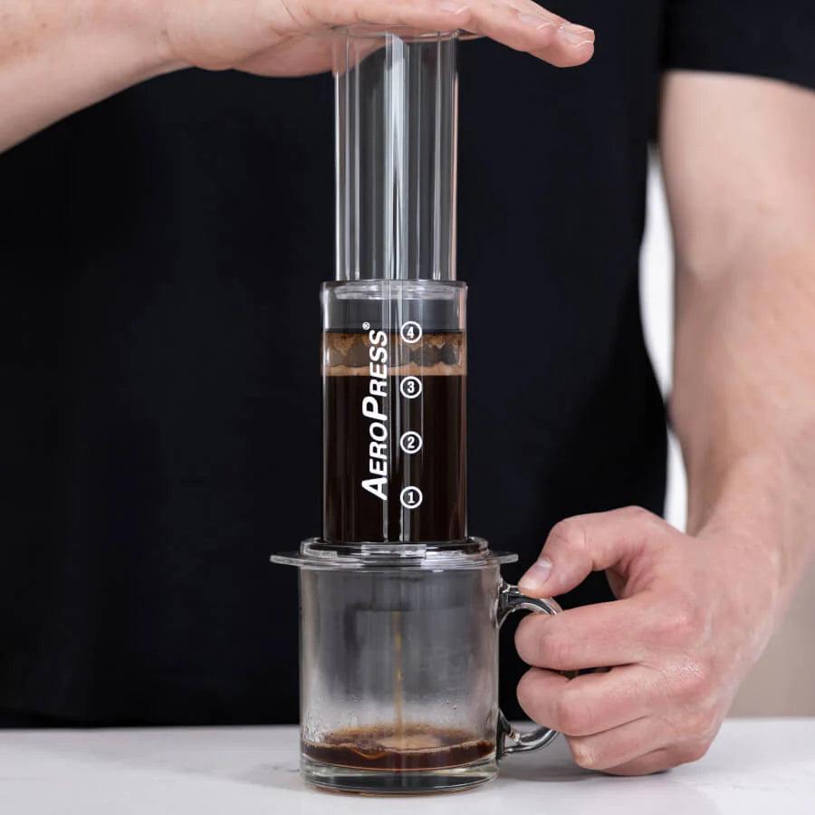 Press with AeroPress Flow Control Filter Cap