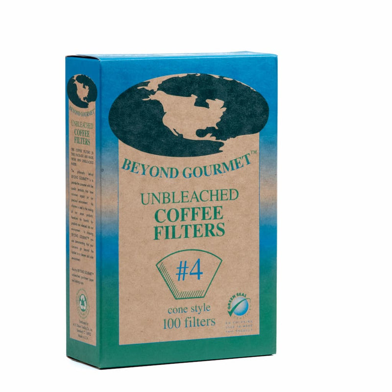 Beyond Gourmet Unbleached Cone Coffee Filters #4, 100% Chlorine Free