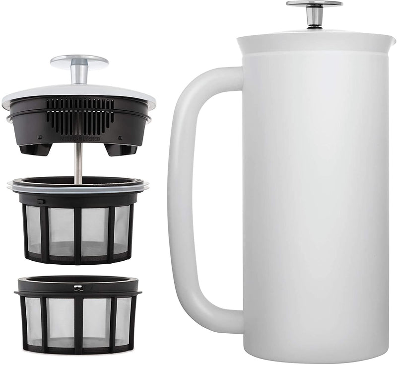 Espro P7 French Press, Stainless Steel, Double Wall, White, 32 oz.