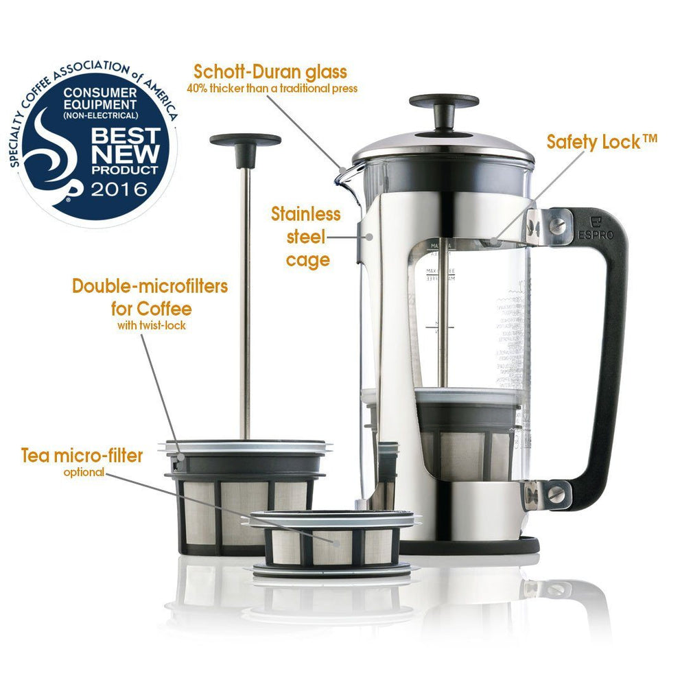 Coffee Press - Espro Press P5 - Glass French Press Coffee Maker (EXCLUSIVE: Free Coffee Stir Paddle)