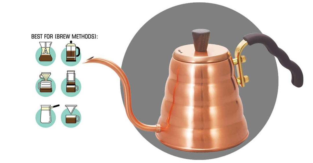 Hario V60 Gooseneck Kettle, Stovetop, Copper, 0.9L, Made in Japan