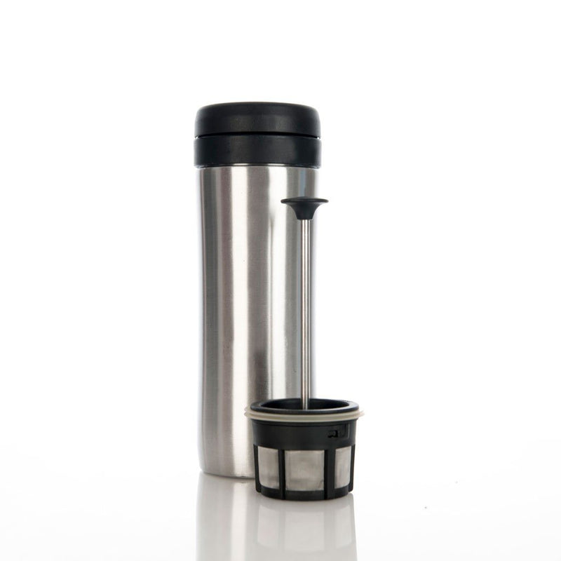 Bodum Travel Press Stainless Steel Coffee and Tea 15 Ounce Black