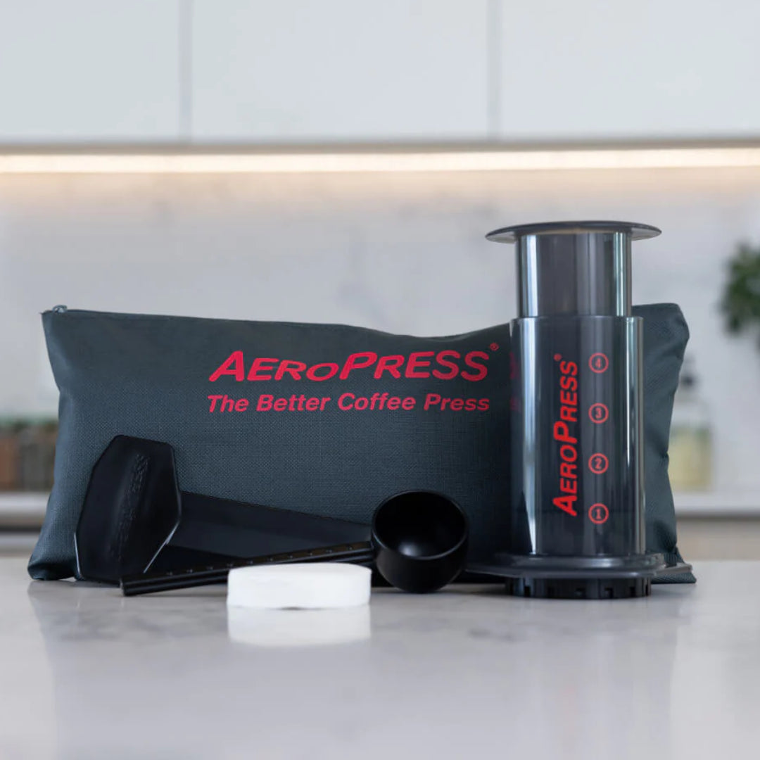 AeroPress assembled with Tote Bag