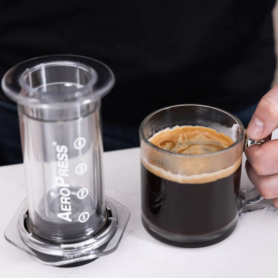Coffee made with AeroPress Flow Control Filter Cap
