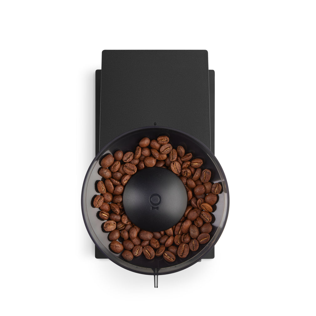 Opus Conical Burr Grinder Matte Black Top Down