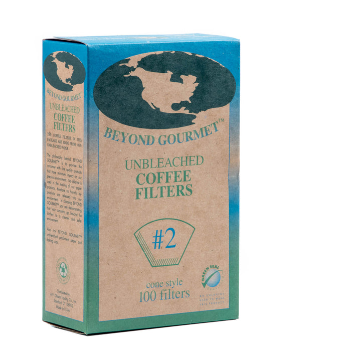 Beyond Gourmet Unbleached Coffee Filter #2, Cone Shaped, Brown, 100 Count, 100% Chlorine Free
