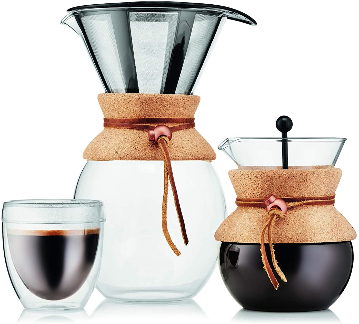 Bodum Pour Over Coffee Maker with Permanent Filter Glass 34 Ounces Coffee  maker