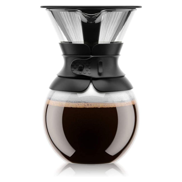 Bodum Pour Over Coffee Maker with Permanent Filter, Glass, 34 Ounce, 1 Liter