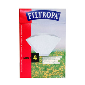 Filtropa Cone Paper Filters,  #4 (pack of 40), White, Chlorine Free