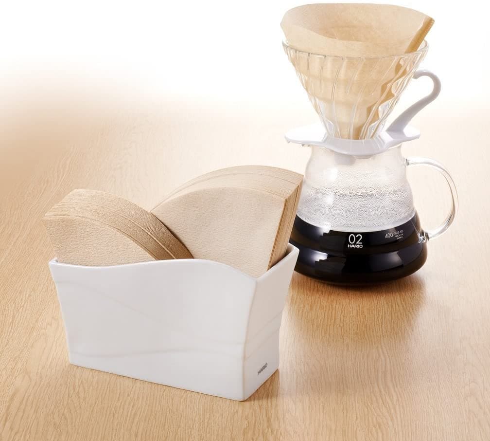 Hario V60 Coffee Filters Holder, Ceramic, Store to 100 paper filters