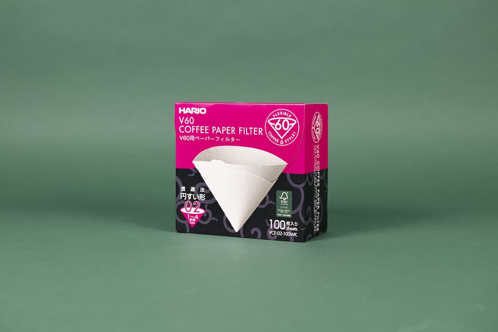 Hario V60 Paper Coffee Filters, White, Tabbed, 02