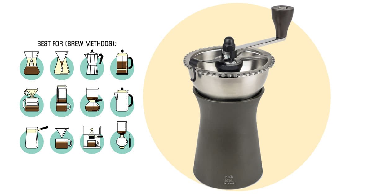 Peugeot Kronos Hand Coffee Grinder, 43 grind settings (great grind range  from Aeropress to French Press)