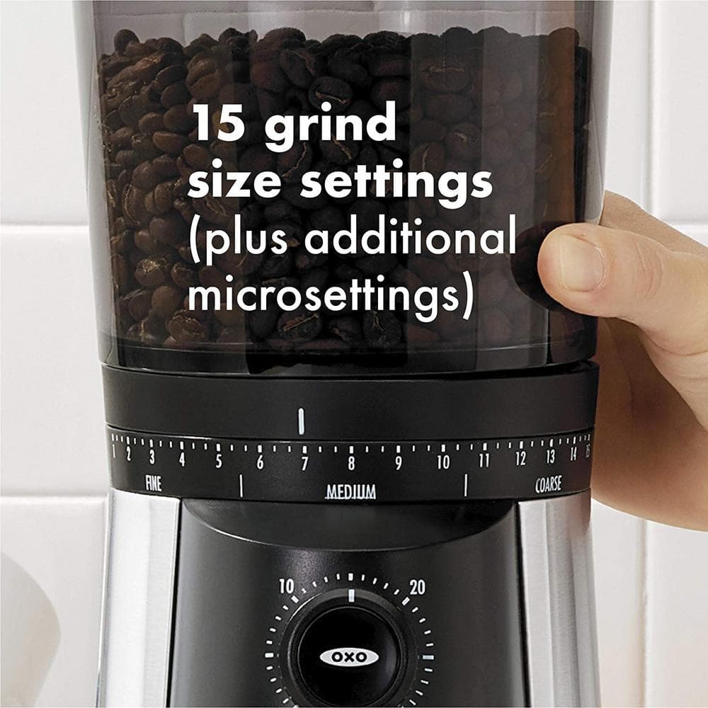 OXO Coffee Grinder, Conical Burr, 15 Precise Settings from Fine to Coarse