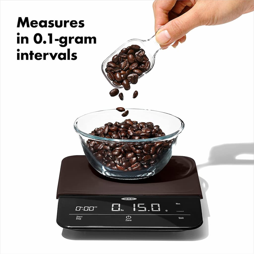Minister Måler kreativ OXO Precision Coffee Scale with Timer, Slim design, 6 lb, Black
