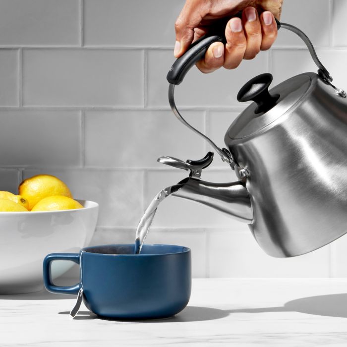 OXO Classic Brushed Stainless Steel Stovetop Whistling Tea Kettle