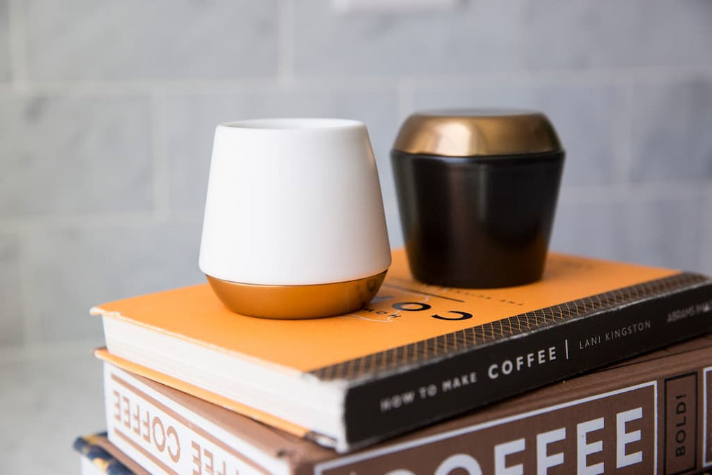 Fellow Joey Double Wall Ceramic Mugs with Coffee Books