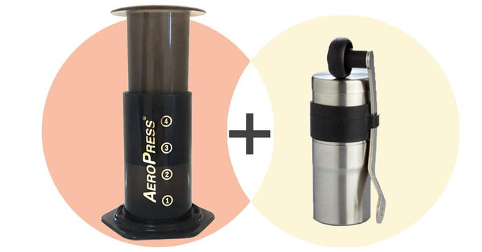Coffee Starter Kit for Home and Travel with Porlex Coffee Grinder