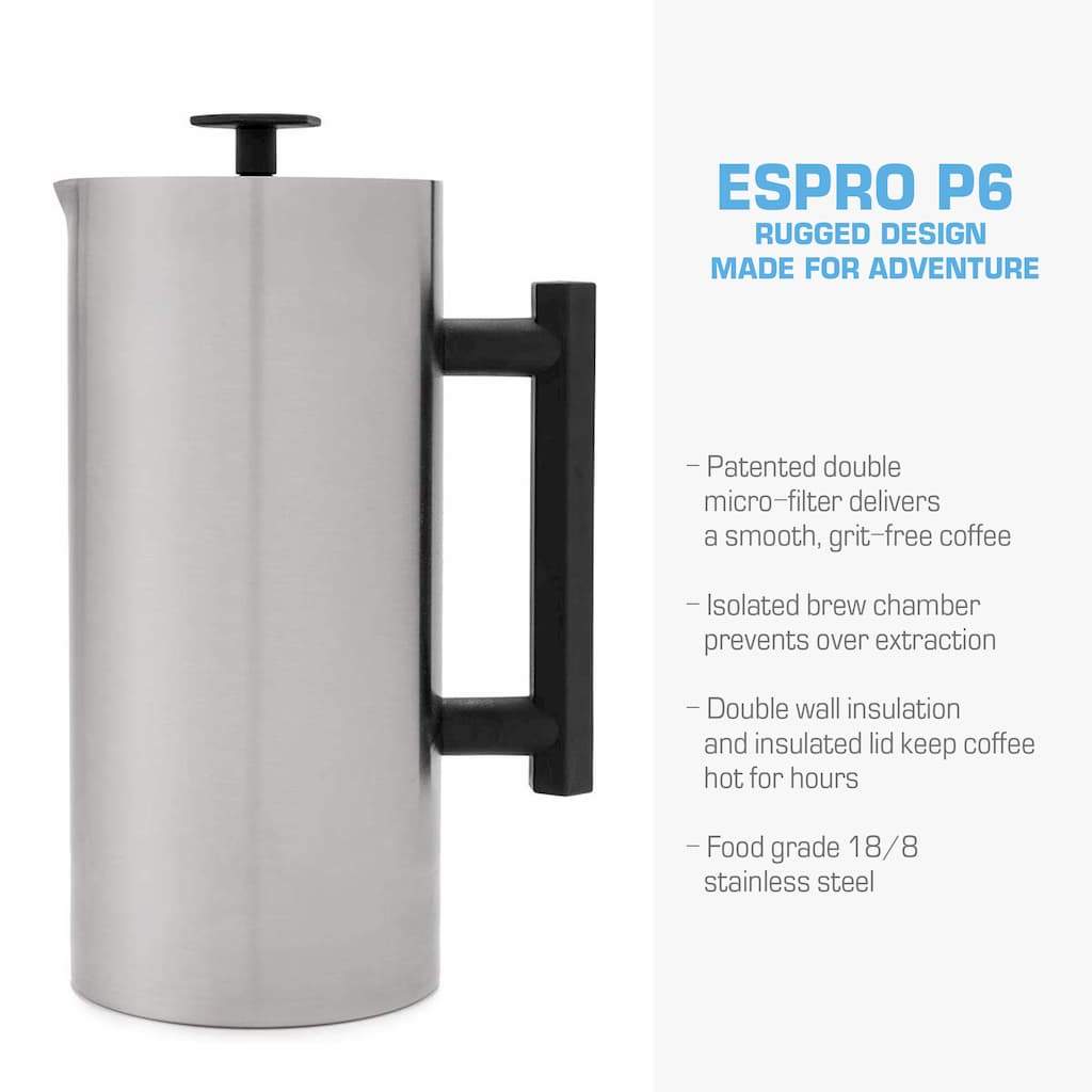 Espro Press P6 Stainless Steel, Double Wall, French Press