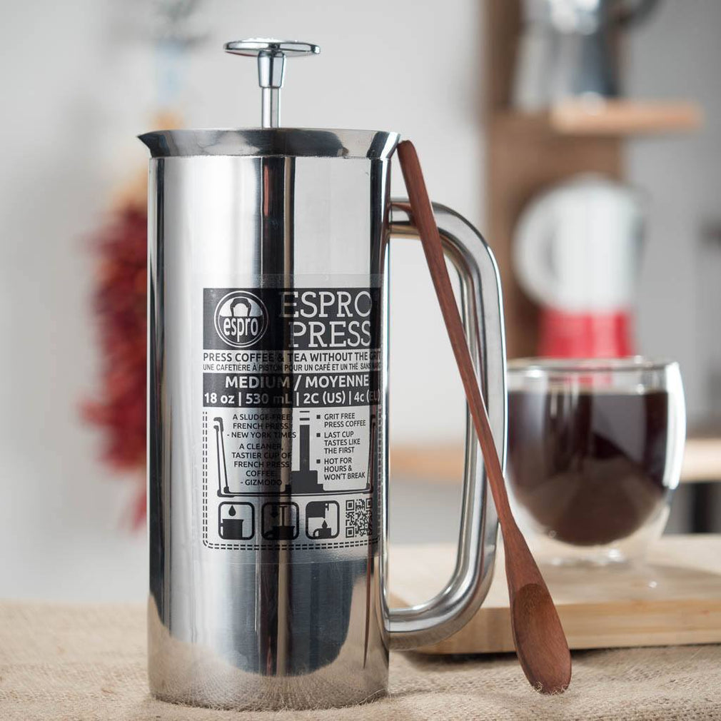 Coffee Press - Espro Press P7 Stainless Steel French Press (EXCLUSIVE: Free Coffee Stir Paddle)