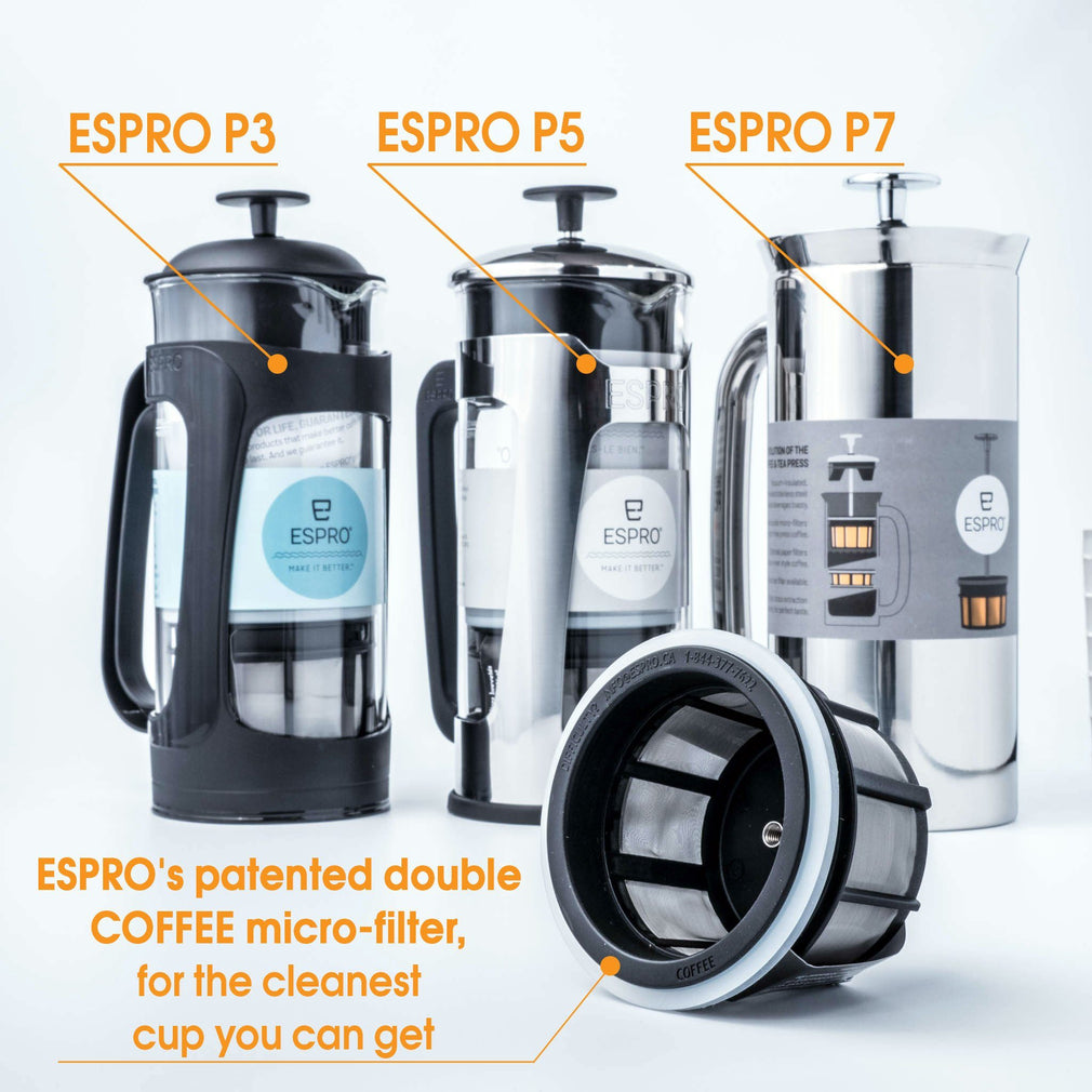 Coffee Press - Espro Press P7 Stainless Steel French Press (EXCLUSIVE: Free Coffee Stir Paddle)