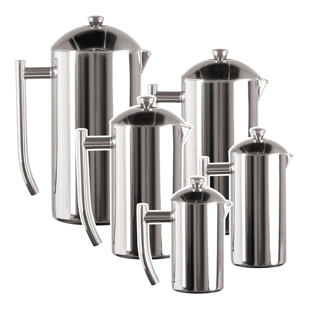 Coffee Press - Frieling USA Double Wall Stainless Steel French Press Coffee Maker With Dual Screen (EXCLUSIVE HOME BARISTA BUNDLE)