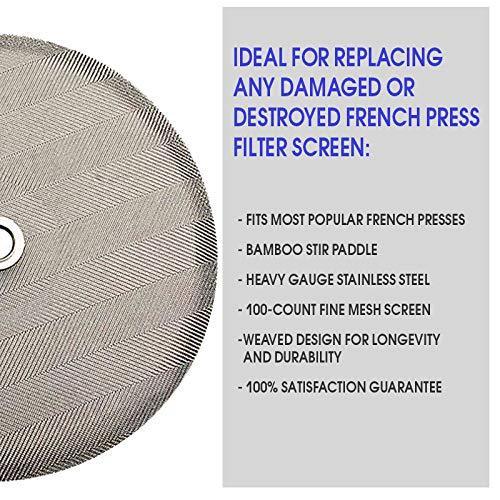 French Press Replacement Filter Screen, fits most French Press Coffee makers