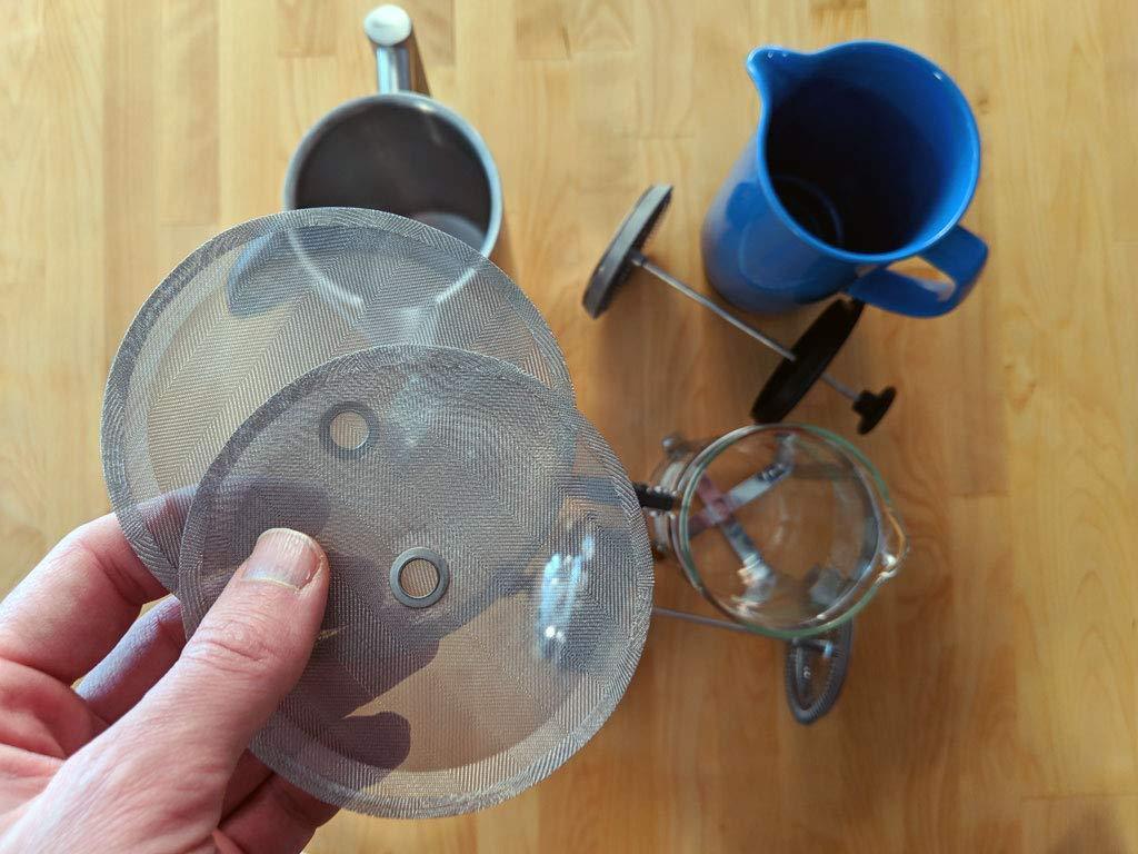 3pcs 4in Cafetiere Filter Mesh 8 Cup French Press Filter Replacement Screen  French Press Replacement Coffee Filter Mesh Coffee Press Mesh Metal Coffee