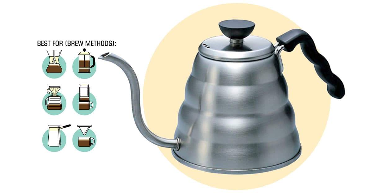 Electric Gooseneck Kettle - 1L, 120 Volt, Stainless Steel for coffee tea