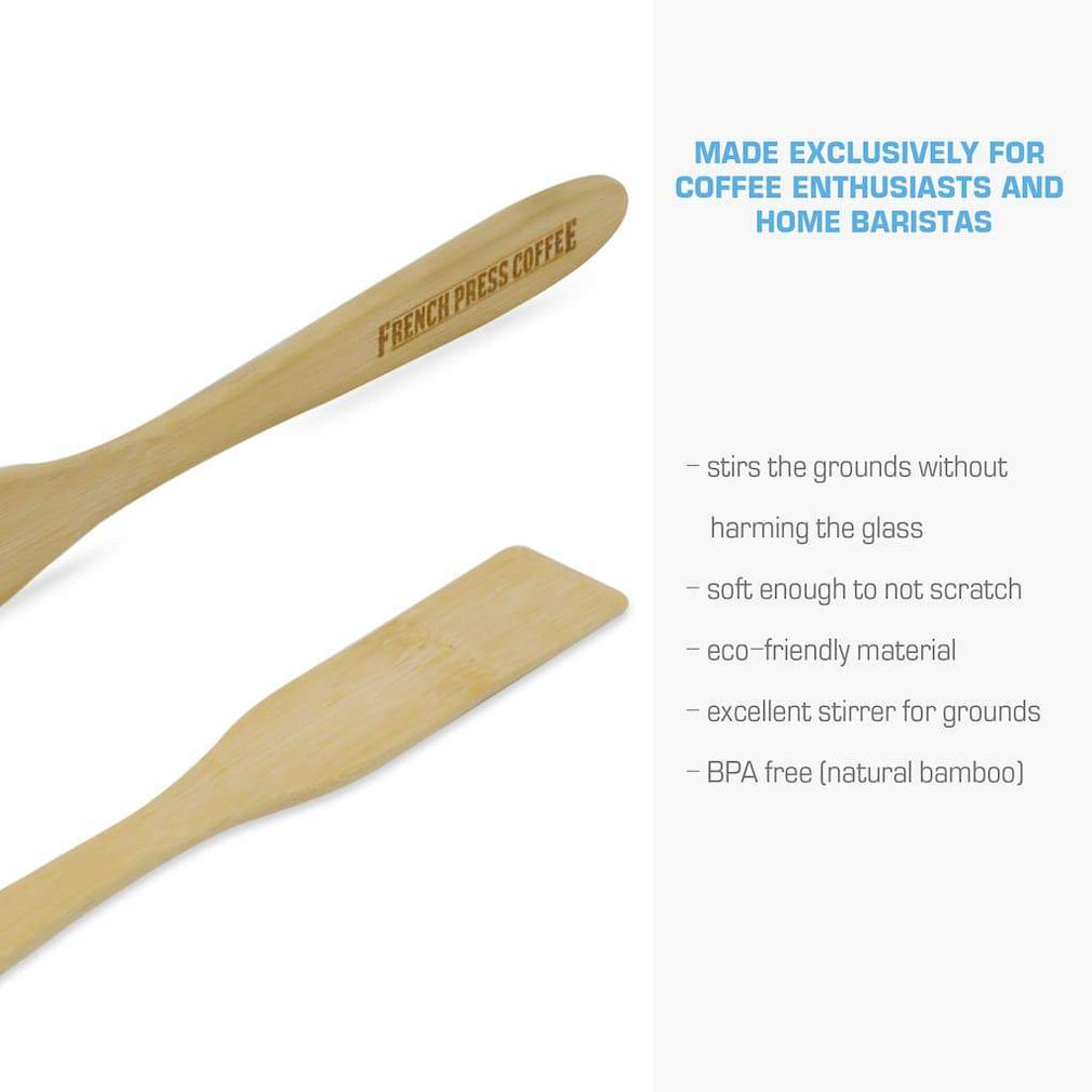 Utensils - Bamboo Coffee Paddle For Stirring And Emptying Coffee In A French Press, Syphon, Cold Brew, Chemex